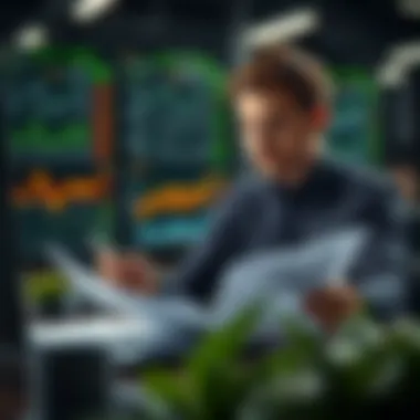 Financial Analysis Techniques Person analyzing financial documents and reports