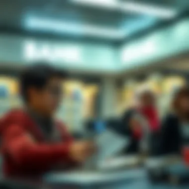 Student reviewing bank fees