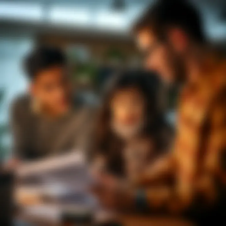 Family Financial Review A family reviewing financial documents together