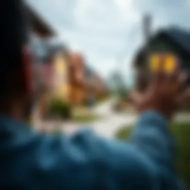 Navigating the Real Estate Market for First-Time Buyers A person examining properties in a competitive real estate market