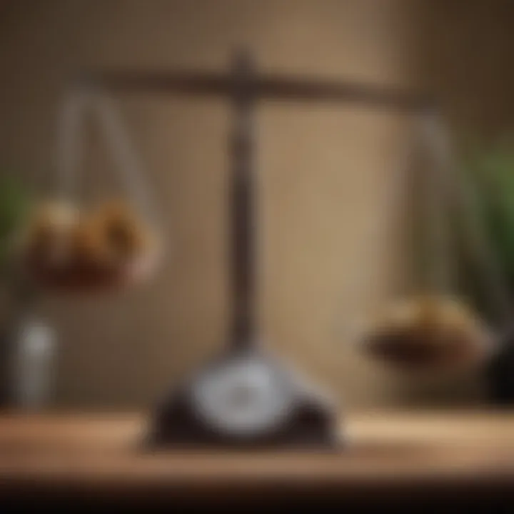 Conceptual image of weighing advantages and disadvantages