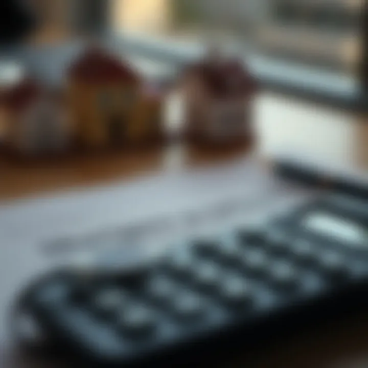 Financing Options Overview Close-up of a mortgage agreement with a calculator