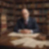 Joseph Schumpeter in his study, surrounded by books and papers