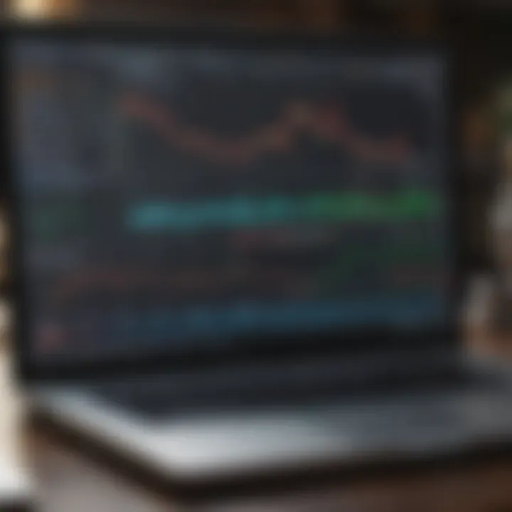 Close-up of trading software on a laptop