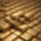 A close-up view of gold bars stacked in a secure vault, symbolizing wealth preservation.