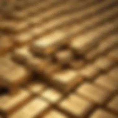 Wealth Preservation in Gold A close-up view of gold bars stacked in a secure vault, symbolizing wealth preservation.