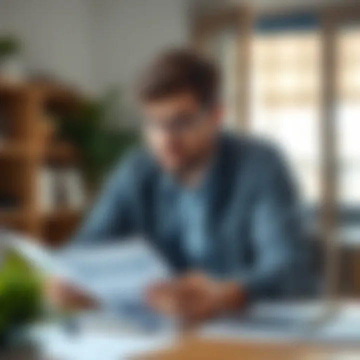 Self-Employment Financial Review A self-employed individual reviewing financial documents