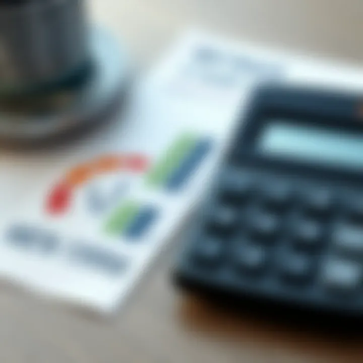 Improving Your Creditworthiness A calculator next to credit score indicators