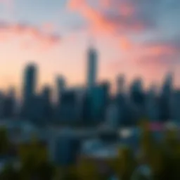 A modern urban skyline representing real estate potential