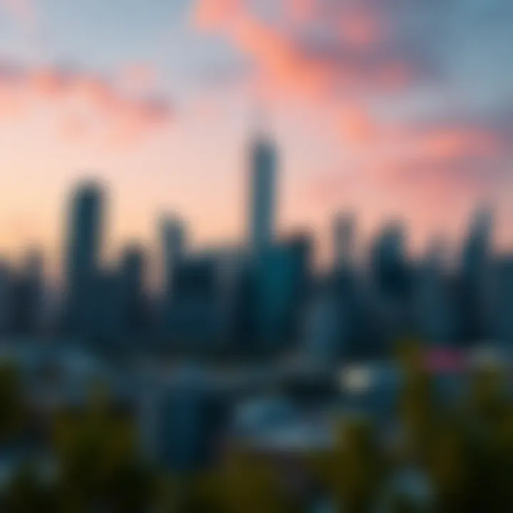 Urban Skyline: The Potential of Real Estate A modern urban skyline representing real estate potential