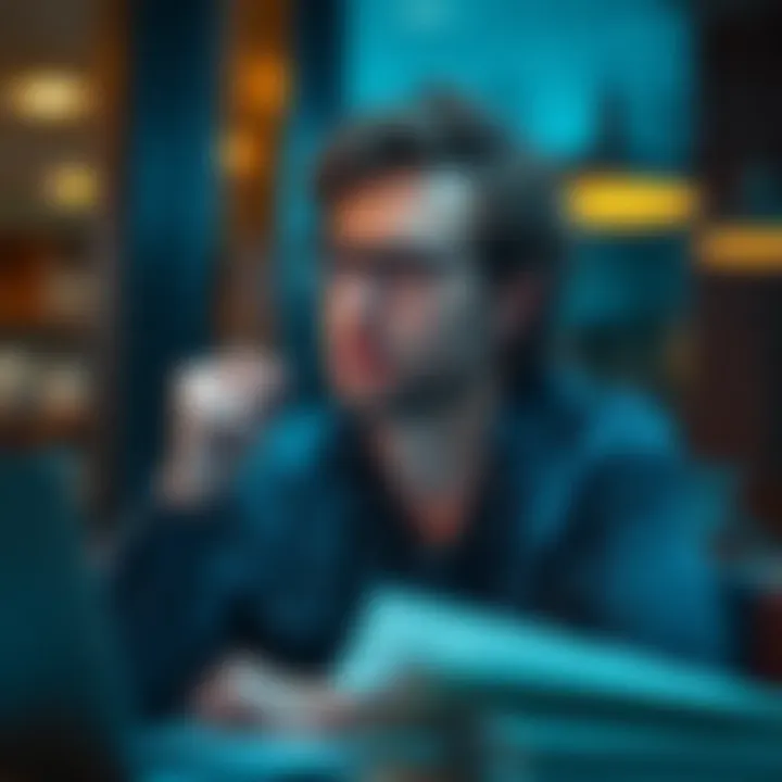 A thoughtful individual analyzing financial choices