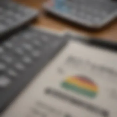 Understanding Credit Scores A close-up of a credit score report with a calculator and pen