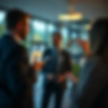 Client Engagement in Real Estate A successful real estate agent presenting a property to clients