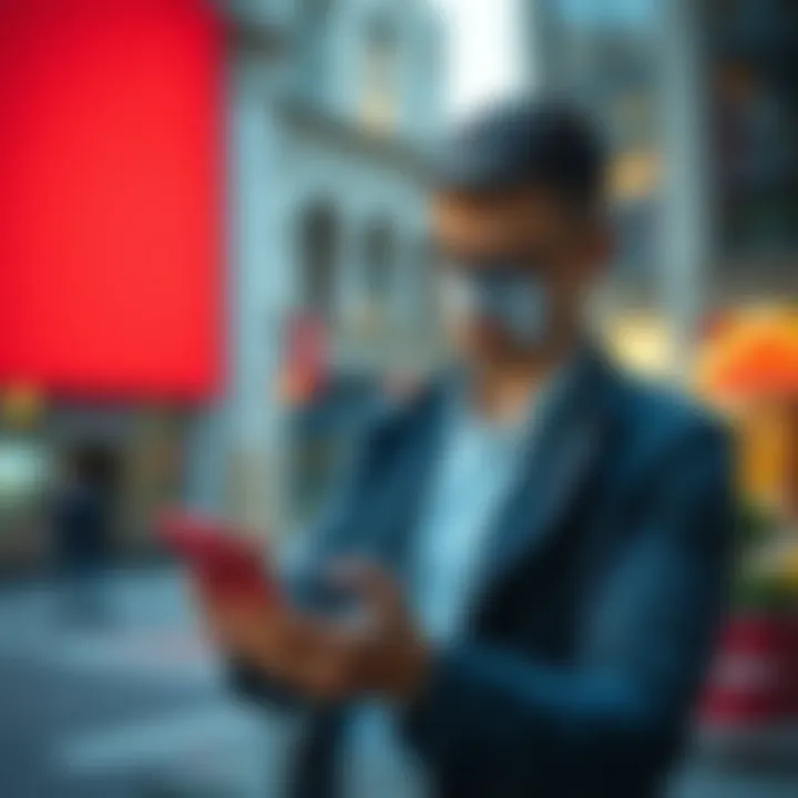 Investing with Real Estate Apps Investor analyzing property market trends through mobile application