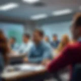 A diverse classroom setting with students engaged in real estate discussions