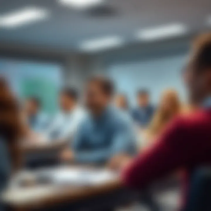 A diverse classroom setting with students engaged in real estate discussions