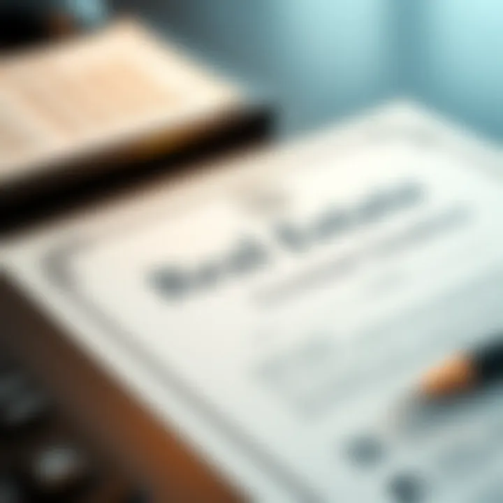 Close-up of a real estate license certificate on a desk