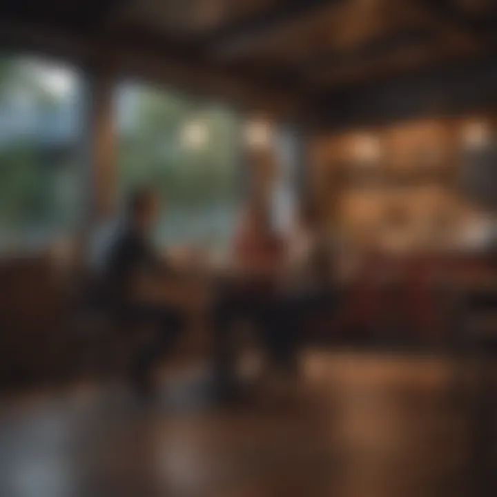 A couple discussing potential property options in a cozy cafe.