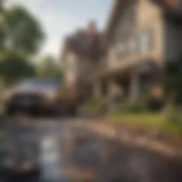 Insurance adjuster conducting a thorough evaluation of a property damage claim