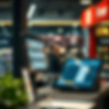 Modern POS System Features A modern point of sale system showcasing various features