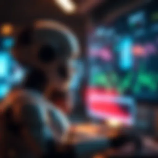 A conceptual representation of robot financial advisors analyzing data