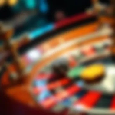 Strategic Placement on a Roulette Wheel A roulette wheel with chips placed strategically around it