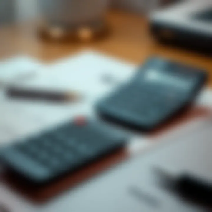 Assessing Financial Responsibilities Financial documents and calculator on a desk